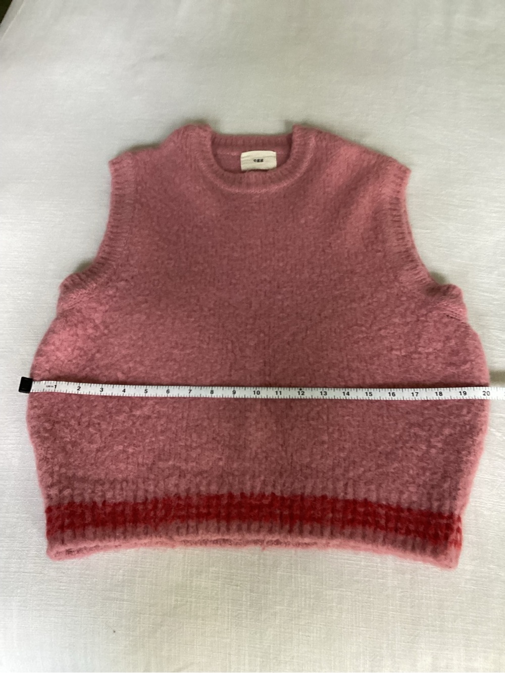 Egg Trading Fuzzy Alpaca Wool Blend Boucle Sweater Vest Large Pink Korea - Picture 13 of 16